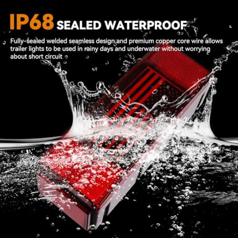 Комплект светодиодных фонарей для прицепа для хозяйственных нужд IP68 Водонепроницаемые фонари для лодочного прицепа и комплект проводки с фонарями номерного знака Освещение тормозов Мар