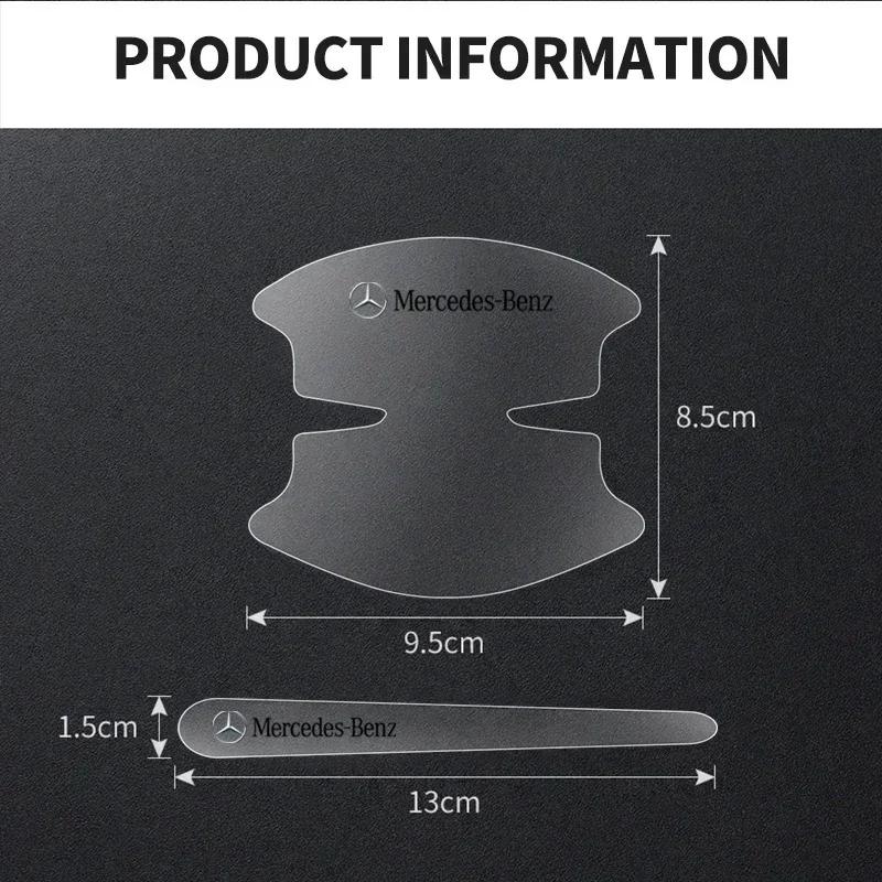 8Pcs Transparent Car Door Handle Bowl Decoration Badge Sticker For Mercedes Benz W211 W205 W213 W203 C218 A207 CLA CLS E Class KIY7