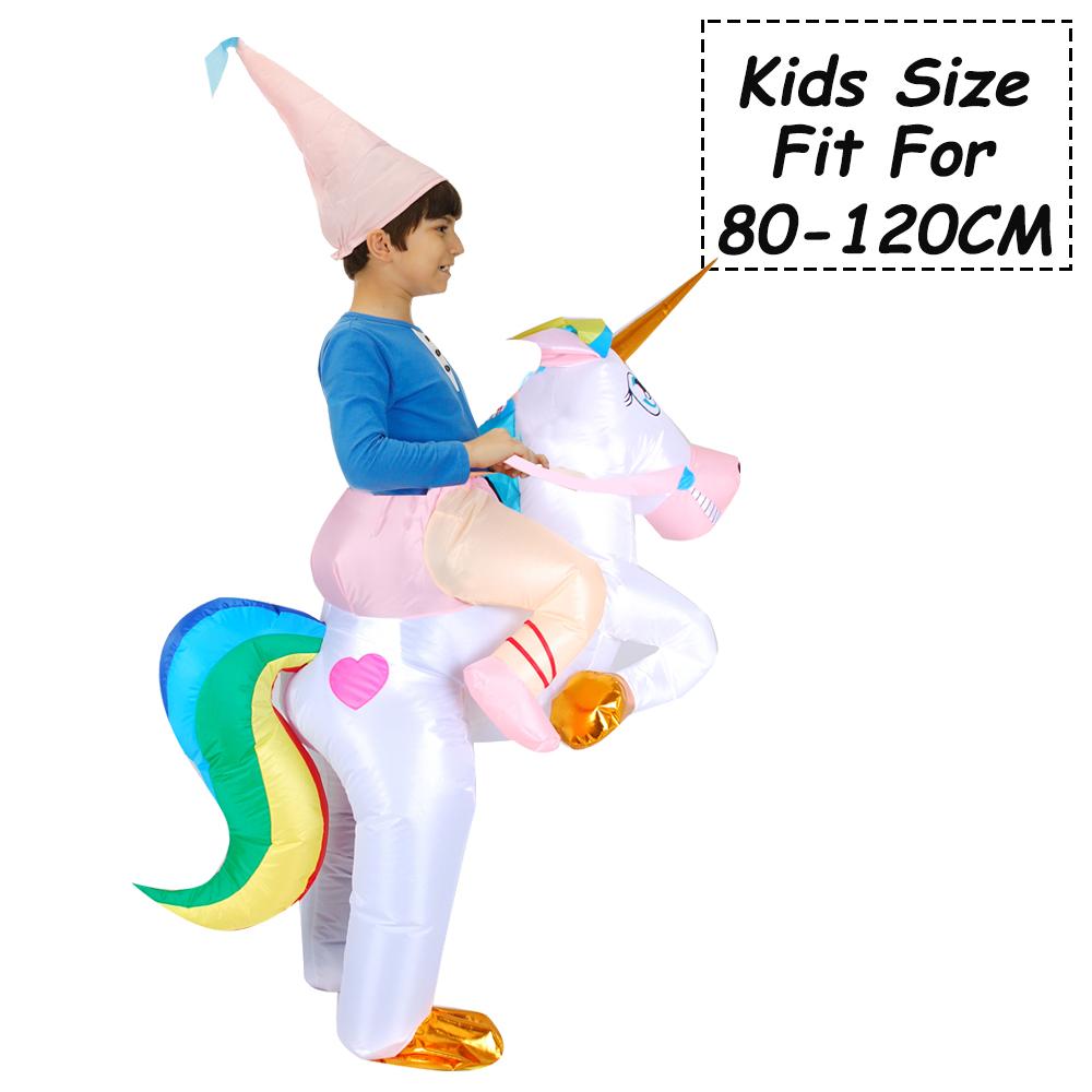 Взрослый Детский Красочный Надувной Костюм Единорога Карнавальный Хэллоуин Смешной Милый Сценический Наряд Для Ребенка Необычные Костюмы