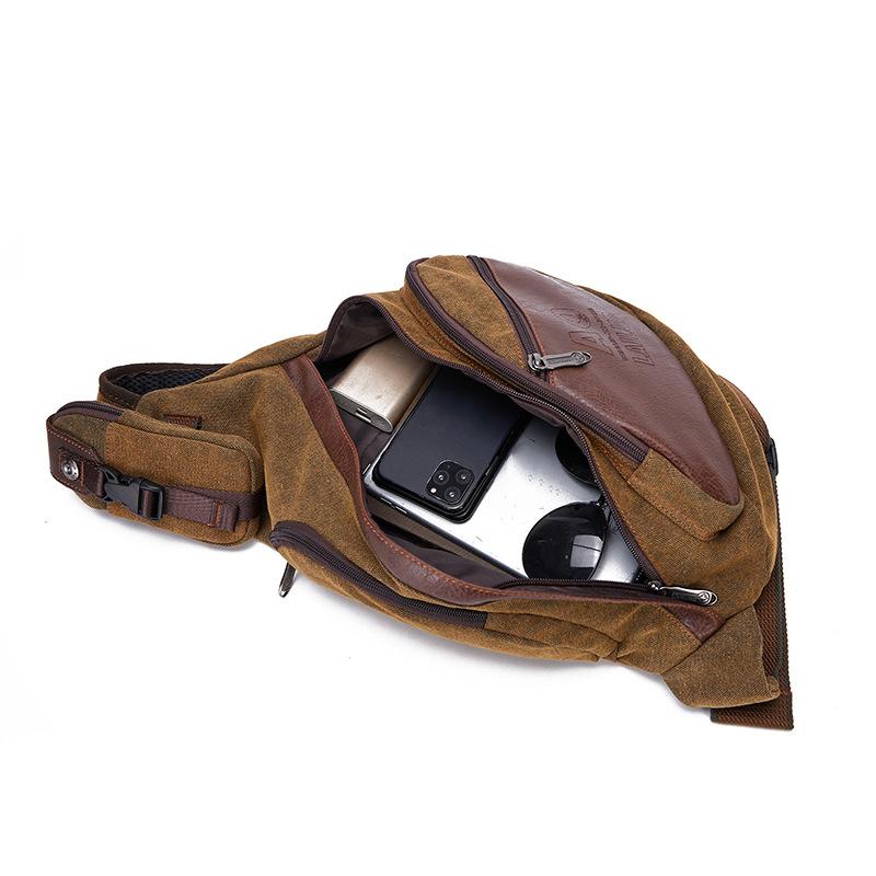 Европейская и американская ретро-модная холщовая диагональная нагрудная сумка-мессенджер для мужчин, многофункциональная сумка-мессенджер для мужчин