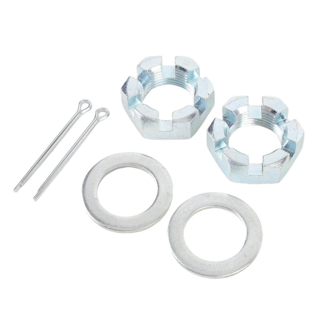 2 Sets Trailer Nut Kit with 1in Shaft Spindle Nuts 1in Washer 2.2in   Cotter Pins Galvanized for 1in Shaft Spindle