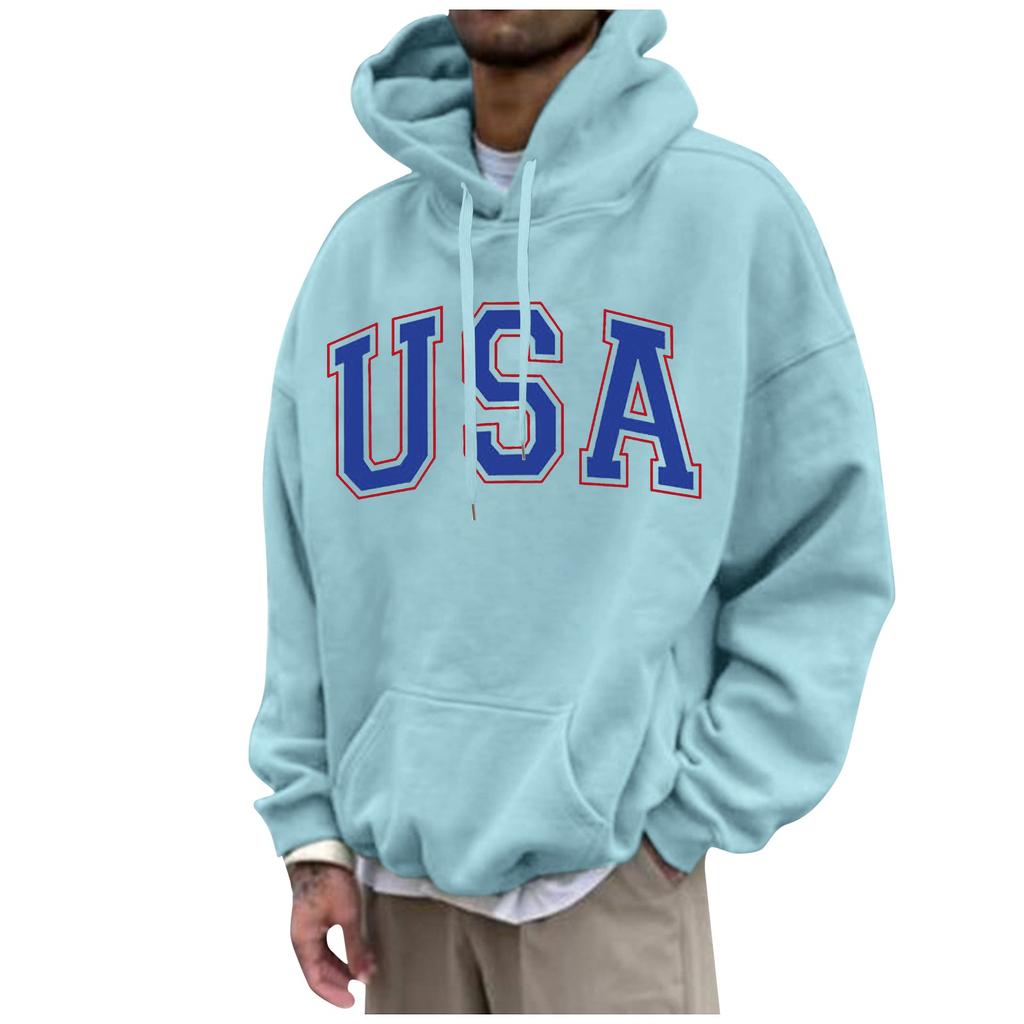 Men's Loose Printed Hooded Sweatshirt Men's Casual Fashion Sports Sweatshirt