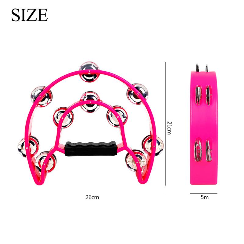 Круглый ударный двухрядный колокольчик, бубен, двойной полумесяц, ручная погремушка, КТВ, музыкальная вечеринка для кемпинга