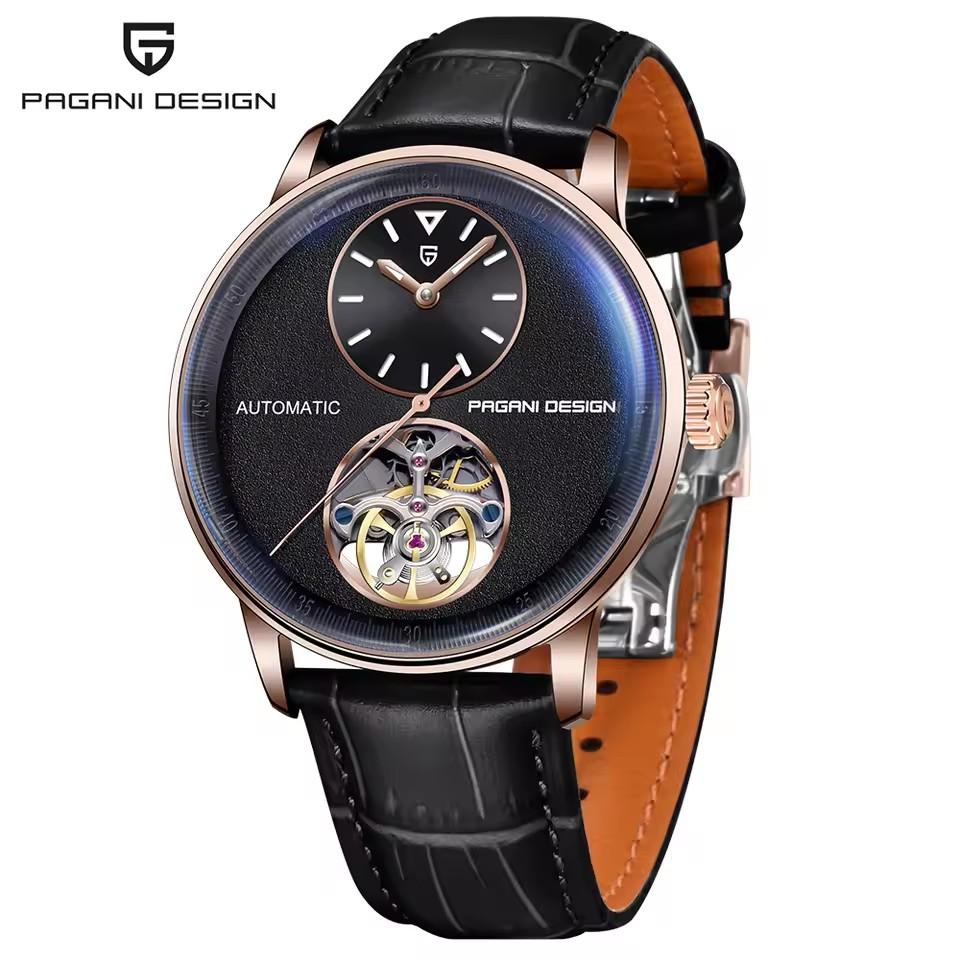 PAGANI DESIGN Новые 42-миллиметровые Мужские Часы Люкс с Турбийоном и Отображением Нескольких Часовых Поясов, Ночная Подсветка 1 Мужские Автоматические Механические Часы PD-1796