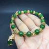 Natural Jadite Bracelet Jades Stone Beads Bracelets Men Strand Charm Jewelry Round Bangle Bracelet For Women Fashion Accessories