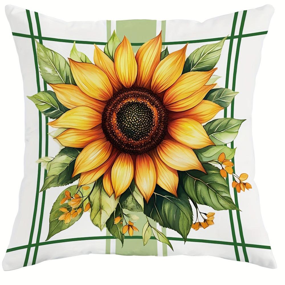 Уютная наволочка с подсолнухами: Яркие цветы и искренние пожелания для дома, наволочка для подушки дивана и кресла, украшение комнаты