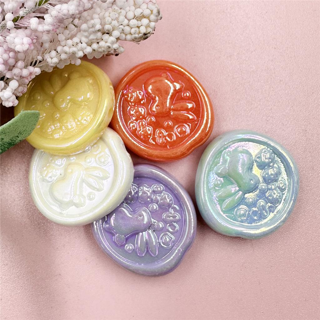 Hanmade 5Pcs 24*25mm Rabbit Geometry DIY Beads For Necklace Earrings Making Craft Acrylic Charms Jewelry Making Handmade Material Beading Accessory