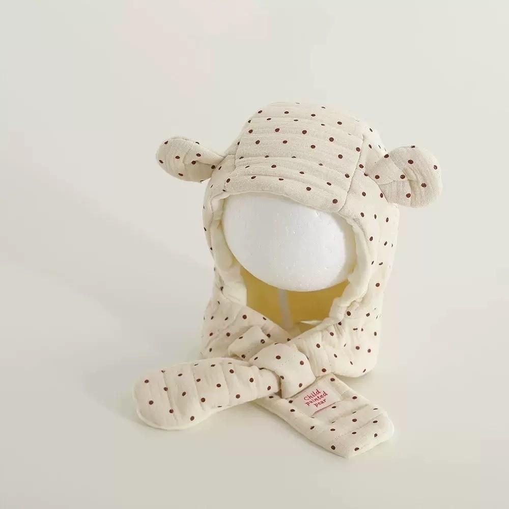 Windproof Winter Hat & Scarf Integrated Earflap Design Wrap Cap For Infant Baby Girls Boys