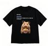 Funny Short Sleeve Hamster French Print Tshirt White Casual Crew Neck Tee With Korean Foodie Dictionary Quote Fashion Top