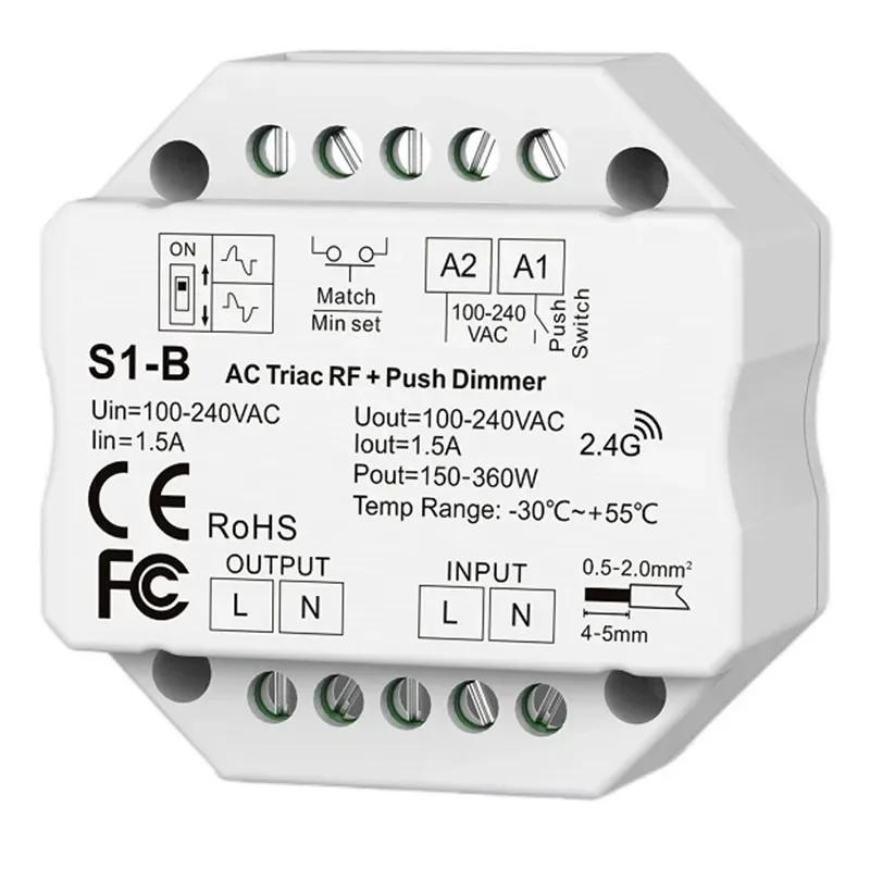 S1-B/S1-B(WT)/S1-B(ВЗ) Контроллер LED Skydance 2.4G WiFi и RF Кнопочный AC Triac Диммерный переключатель для одноцветной светодиодной ленты R11