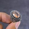Natural Morganite Gemstone Handmade 925 Sterling Silver Gift Ring Size 10 u6O95