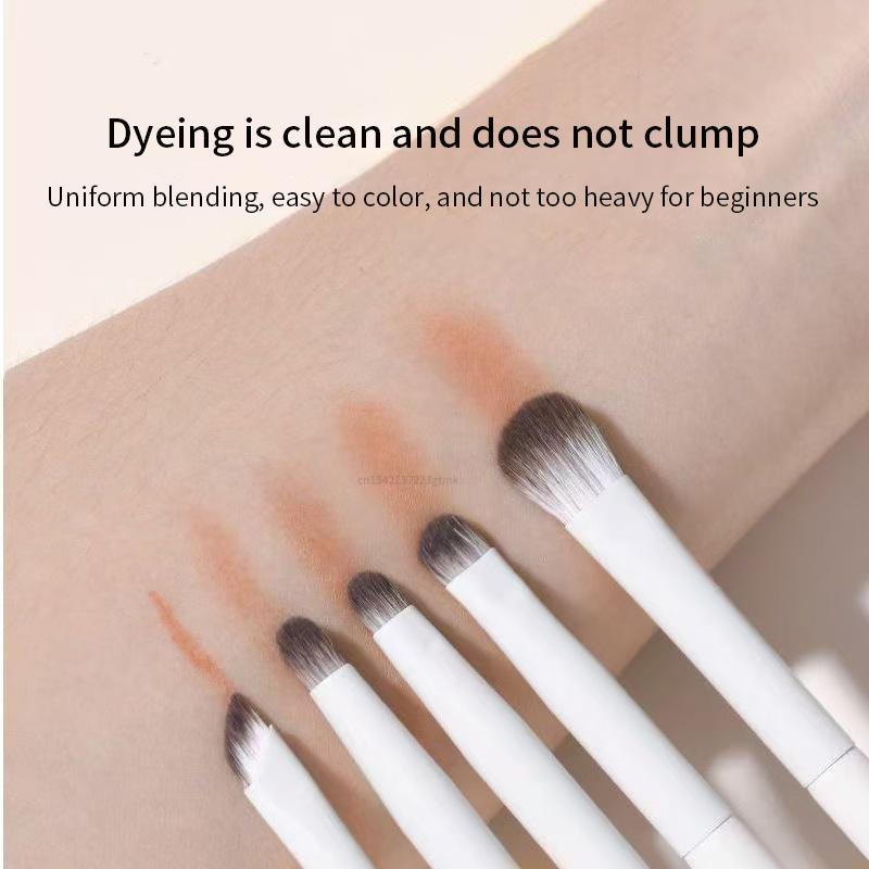 5/8/10Pcs Natural Eye Makeup Brushes Set Detail Eyeshadow Brush Makeup Brush White Ultra Soft Eyeshadow Eyeliner Makeup Tool