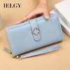 Women's Long Wallet, 30% Off Japanese and Korean Small Fresh Zipper Buckle Simple Solid Color Multi-card Student and Female Change Bag
