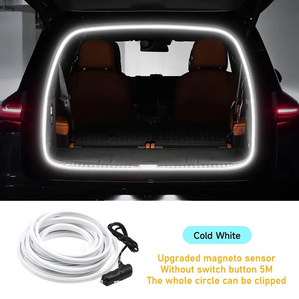 Светодиодная подсветка багажника автомобиля Универсальная атмосферная подсветка Водонепроницаемая индуктивная лампа с прикуривателем Освещение Декоративные аксессуары
