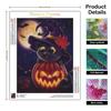 Полный круглый алмаз живопись Хэллоуин кошка вышивка тыква мозаика картина из страз подарок ручной работы 30x40 см/12x16 дюймов без