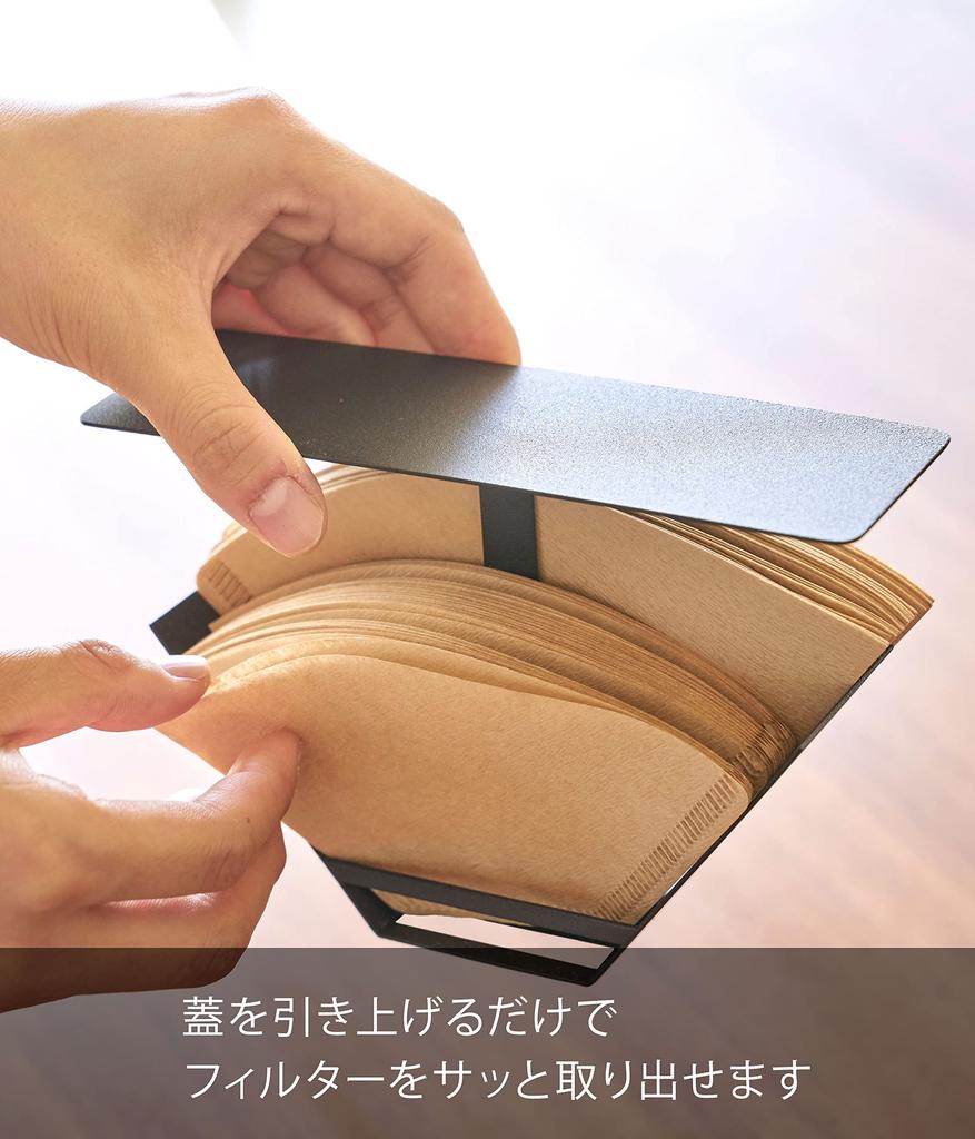 Yamazaki Industries Чехол для кофейных фильтров с бумажными кофейными фильтрами 3818 Крышка для защиты от пыли, Чехол, Tower, Черный,