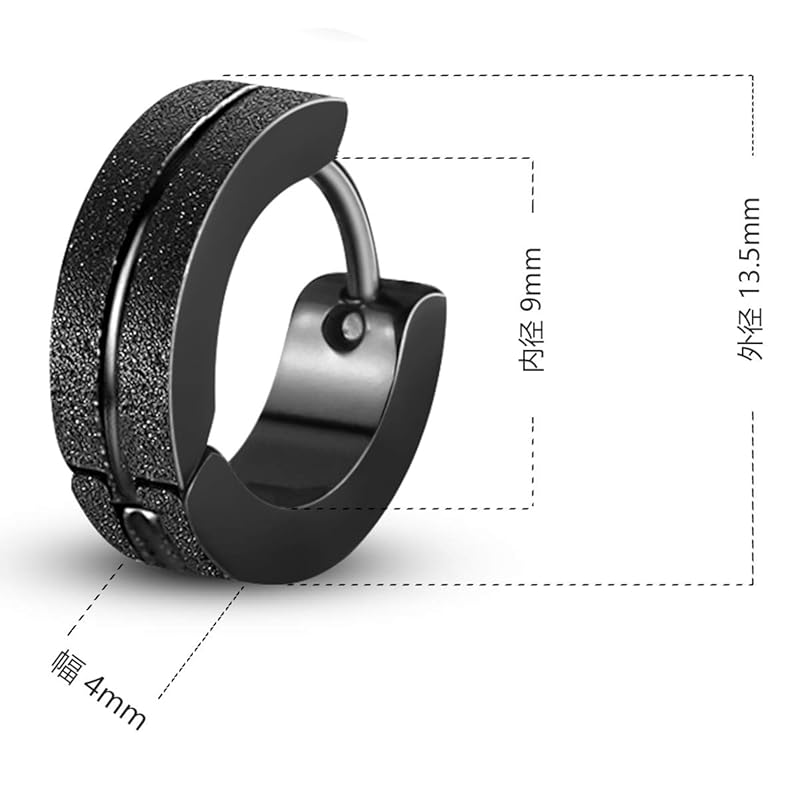 Umiwe hoop earrings men's ladies set of 4 surgical stainless steel Allergy free for both ears Popularity cool simple ring earrings earrings