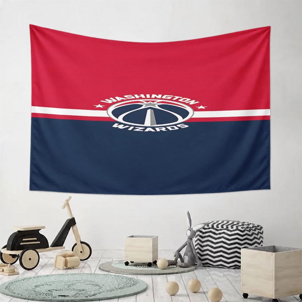 Washington Wizards Basketball Tapestry Pattern Wall Hanging Tapestry Decorative Tapestry Home Decor for Bedroom and Living Room