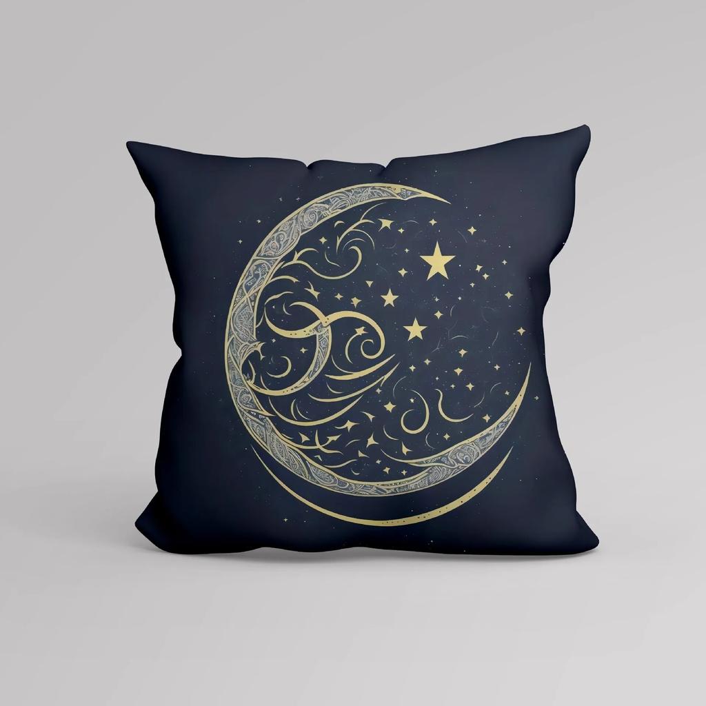 Luxury Home Decor Cushion Cover Office Sofa Cushion Cover Night Sky Moon Print Pillow Cover