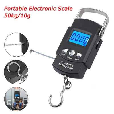 Портативные электронные весы 50кг/10г, ЖК-цифровой дисплей, ручные весы с 1м измерительной лентой, дорожные весы с подвесным крюком для рыбалки