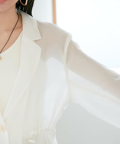 [BIS] Женская прозрачная куртка на кулиске, BVV14020, Натуральный (16)