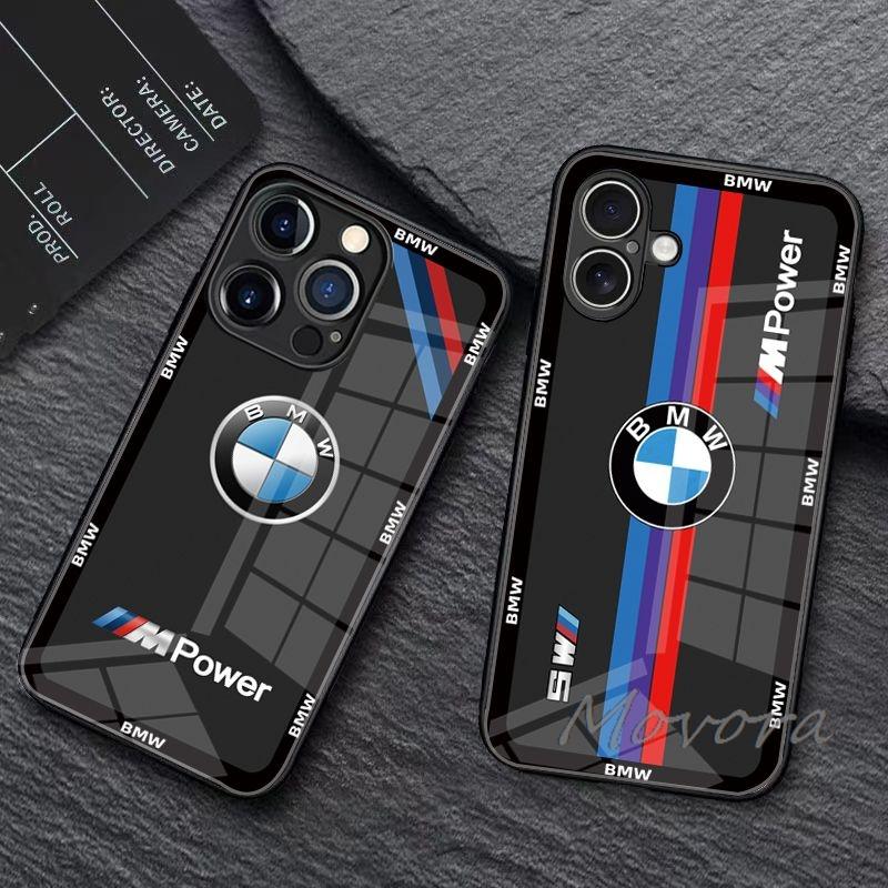 BBJD3 Blue Red Car For BMW-M Logo Phone Case Glass IPhone 17 16e 16 15 14 13 12 11 Pro Max X XR XSMAX 8 7 Air Plus Cover Sticker
