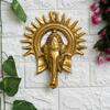Golden Metal Sun Decorative Ganesha Wall Hanging | Lord Ganesha Statue Wall Art- Decorative Showpiece for Wall Decor