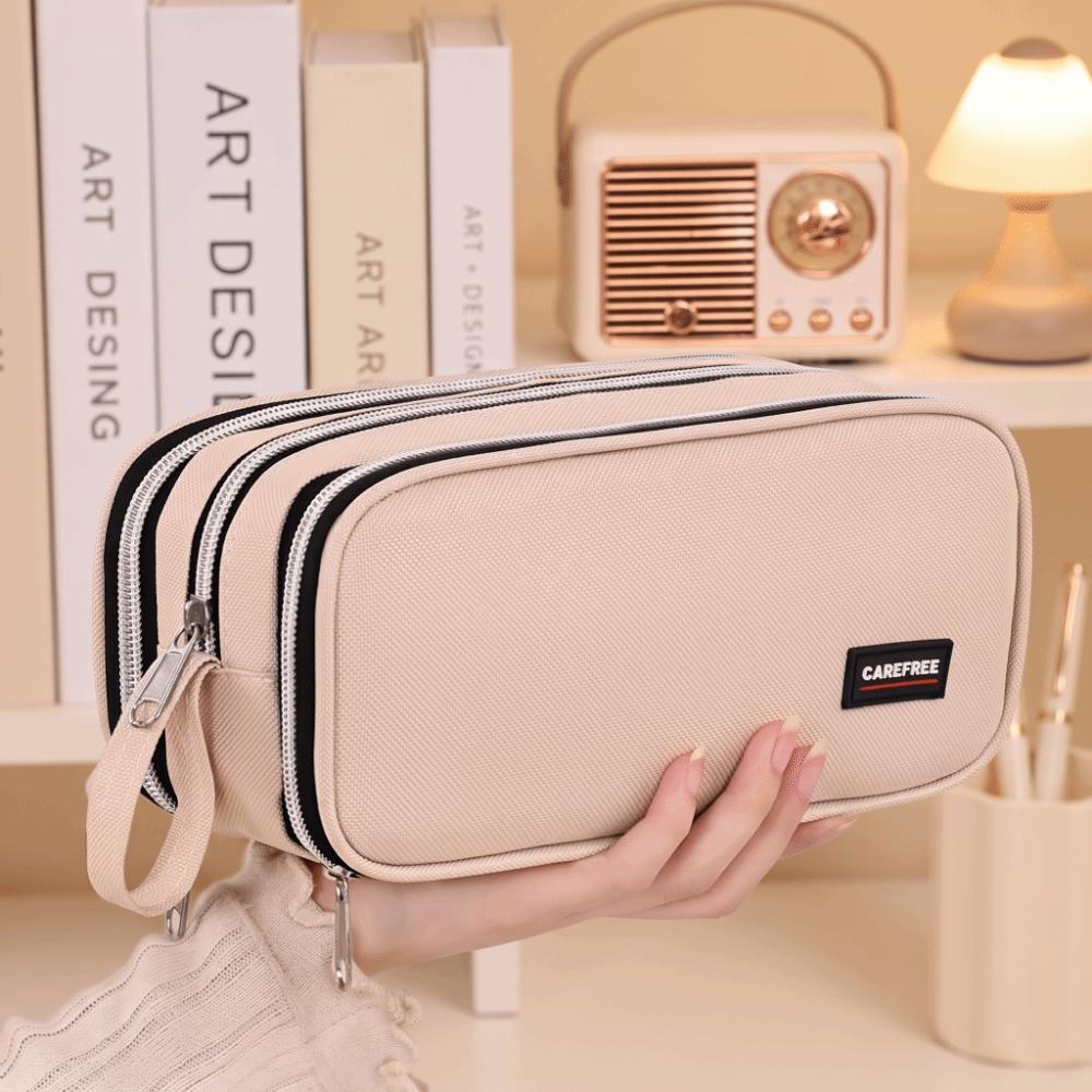 Three-Layer Stationery Box Large Capacity Stationery Organizer New Pencil Case Student Use