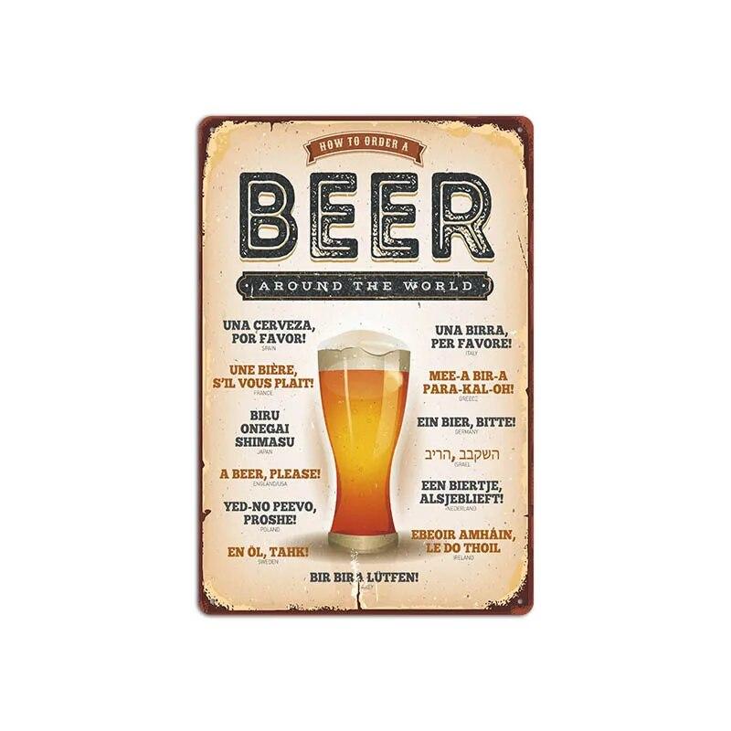Vintage Cold Beer Metal Tin Sign 2023 New Iron Sheet Bar Background Wall Decoration Painting American Frameless Decorations