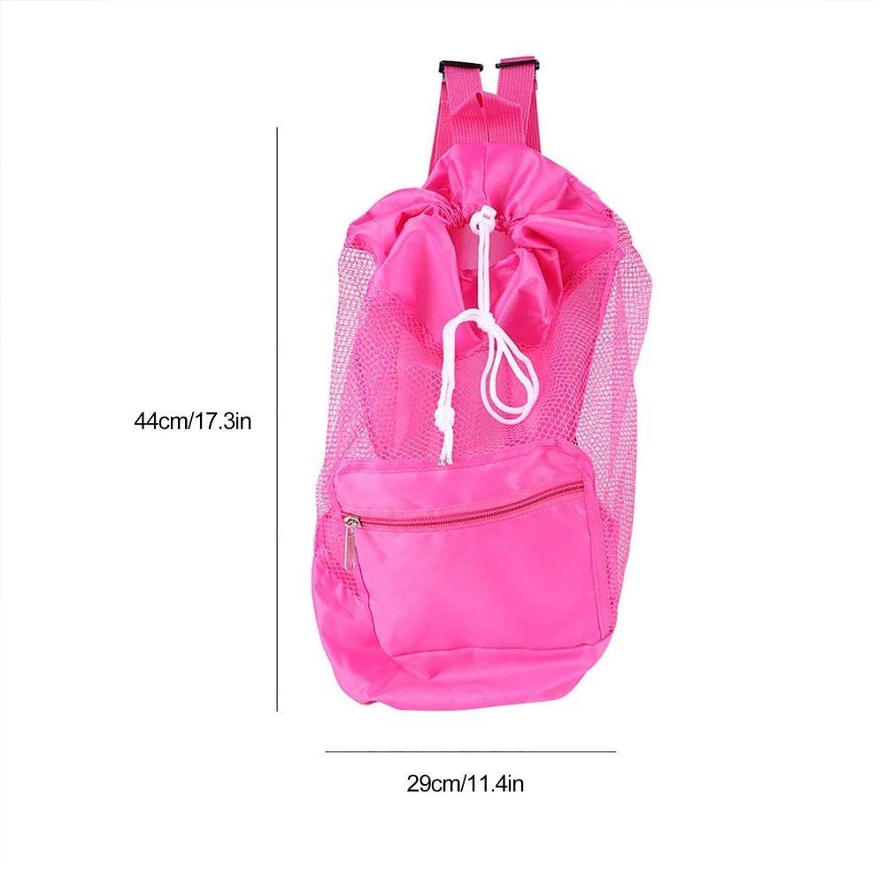 Washable Material Beach Storage Bag Large Mesh Shell Toy Bag Outdoor Beach