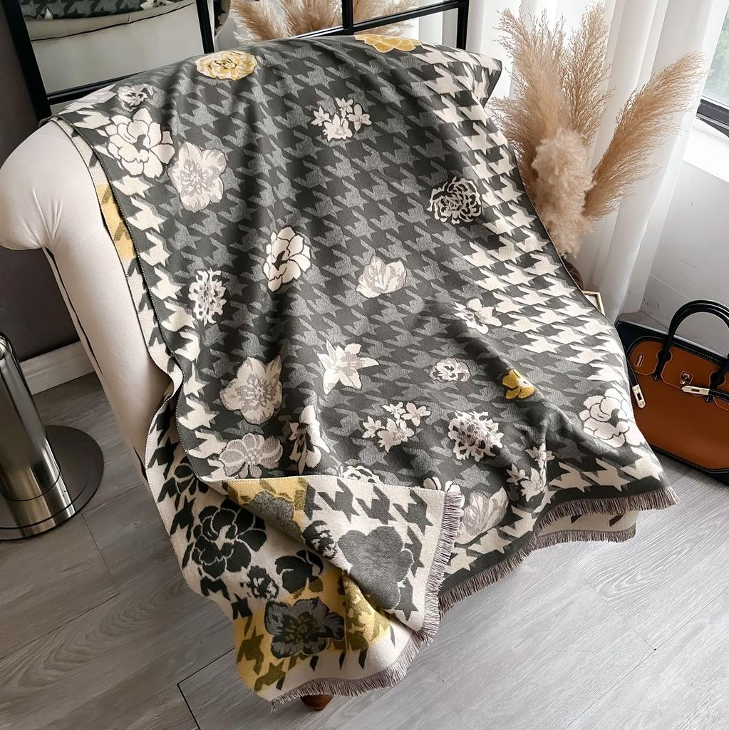 Тысячи Птичьих Сеток, Растения, Цветы, Камелии, Модный И Универсальный, Уверенный И Элегантный Теплый Шарф из Имитации Кашемира