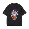 2026 новый  Dragon Ball Стирка Футболка Мужской Стиль Супер Сайян Бог Принт Goku 100% Хлопок Свободный Короткий Рукав