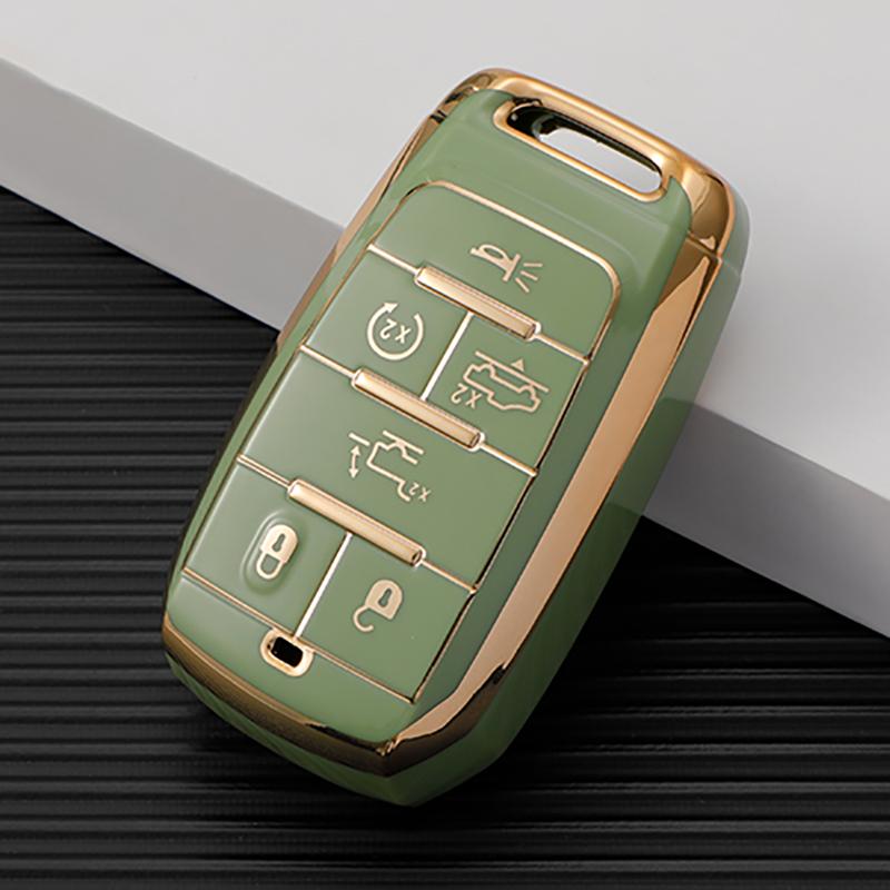 6 Buttons Tpu Car Key Case Cover for Jeep Renegade Grand Cherokee Dodge Charger Ram 1500 2500 3000 Challenger Chrysler Journey