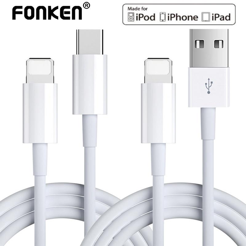 FONKEN Кабель USB C для зарядки iPhone 11 12 для iPad Зарядное устройство PD типа C Провод для быстрой зарядки для Macbook и телефонный кабель IOS
