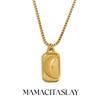 MamacitaSlay Классический Прямоугольный Кулон Солнце Луна Квадратная Жемчужная Цепь одно изделие Женское стальное ожерелье Украшения