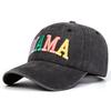 MAMA MINI Цветная вышитая бейсболка с буквами Семейные шляпы Уличная регулируемая солнцезащитная шляпа для отдыха Весна Осень Путешествия Туризм Пляжный отдых