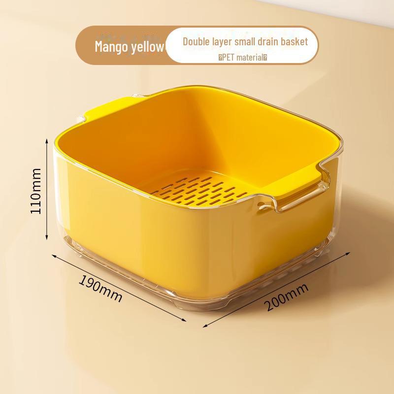Двухслойная раковина для мытья овощей и сливная корзина - Пластиковая тарелка для фруктов и фильтр для мойки для кухни