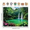 2D Turquoise Pool Waterfall Tapestry Lush Rainforest Photography Background