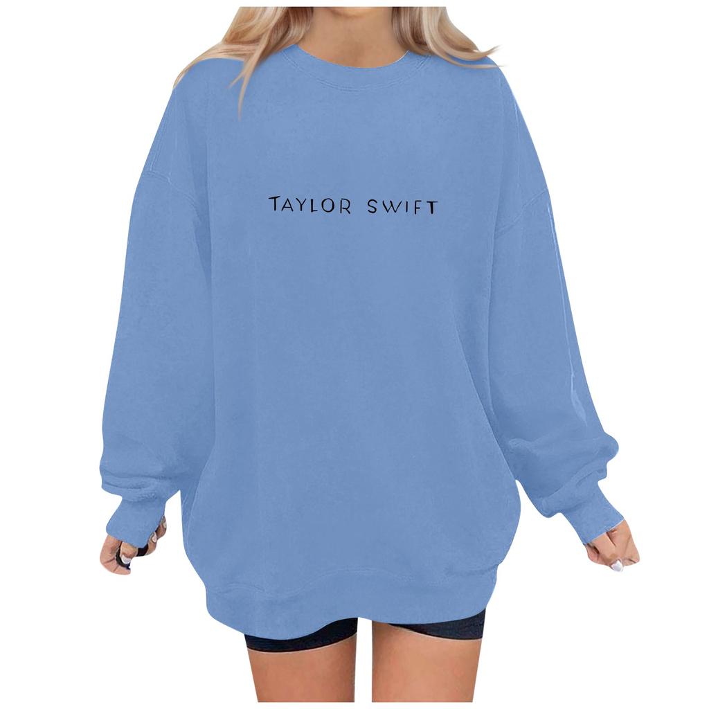 Женский повседневный модный пуловер с длинным рукавом и круглым вырезом с принтом