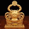 Brass Wealth Crab Ornament with Pincers Holding Coins