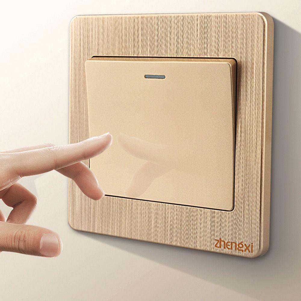 with LED Lamp Wall Switches Gold 1/2/3/4 Gang New Wall Light Switch Panel