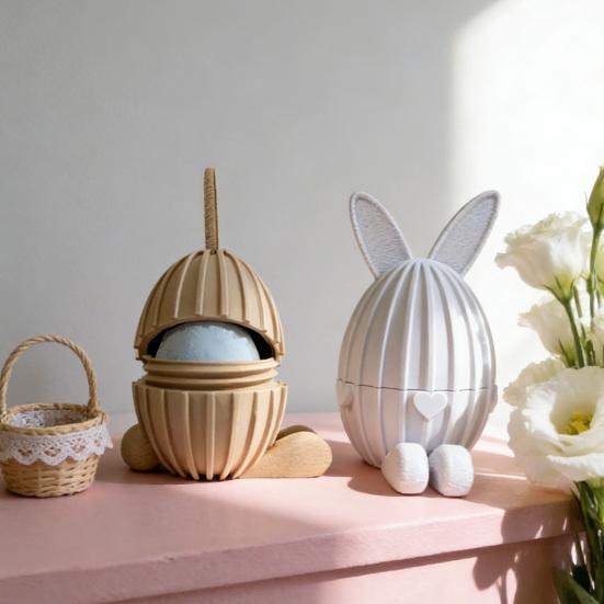 Заполняемое пасхальное яйцо, напечатанное на 3D-принтере, шарнирный гибкий пасхальный кролик с подвижными суставами для декора стола, наполнители для пасхальной корзины, подарки для детей и взрослых