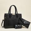 The New Fashion All-in-one Crocodile Texture Three-piece Set Large Capacity Single Shoulder Crossbody Tote Bag