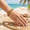 E.B.belle Retro Color Mixing Irregular Circular Bracelet Necklace 18K Gold Plated Stainless Steel  Fashion Elegant Jewelry Sets
