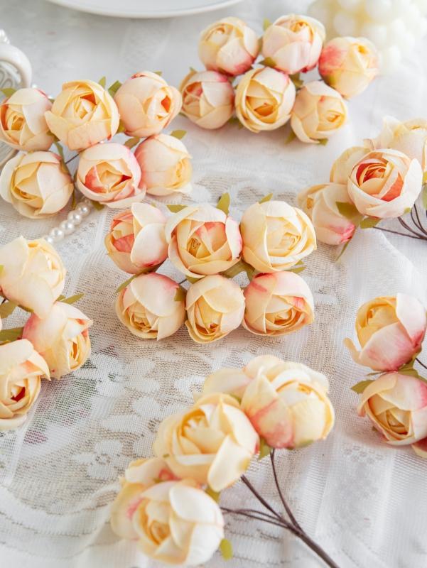 Artificial Flowers Silk Mini Bouquet High Quality Outdoor Garden Wedding Wreath Home Room Table Decora Scrapbook Bridal Diy Gift