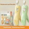 Non-Slip Kitchen Dishwashing Gloves Reusable Rubber Gloves Cute Household Cleaning Gloves  Kitchen