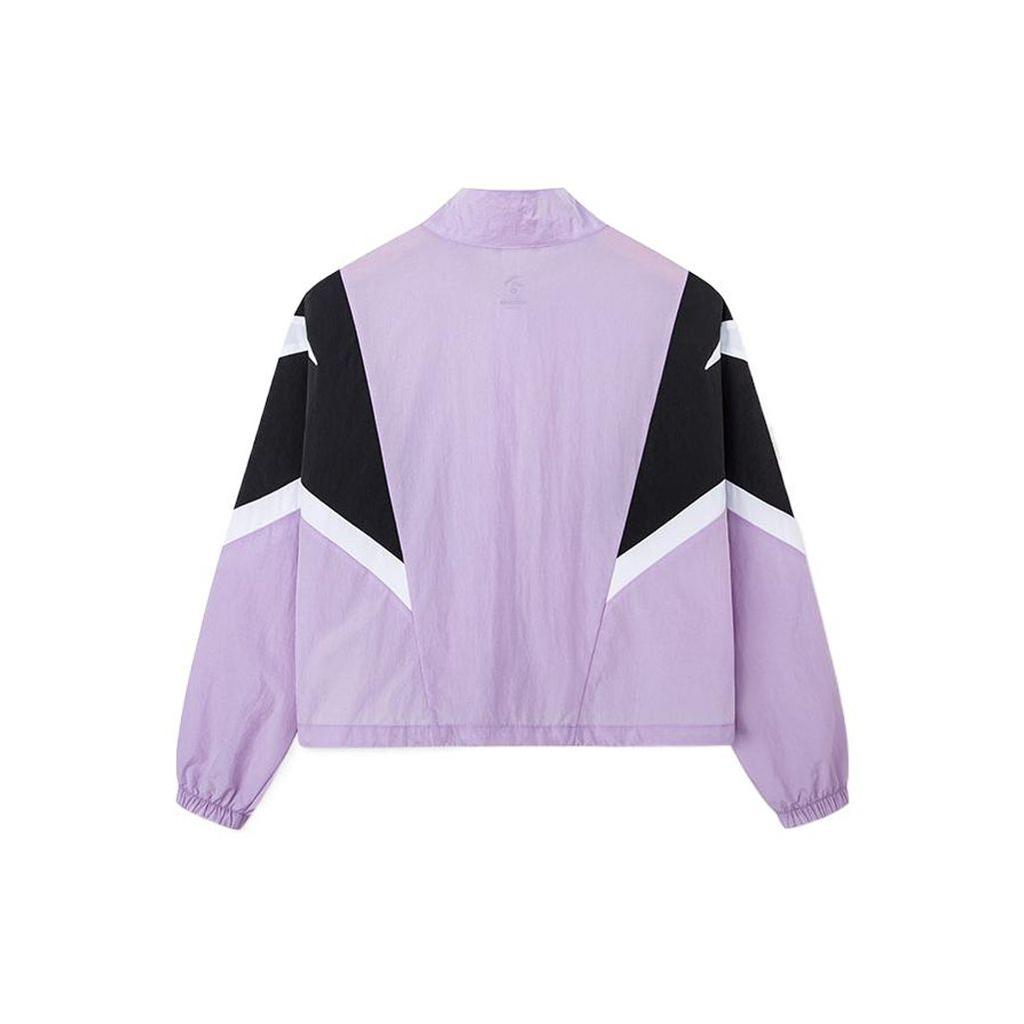 Anta Life Series Full Zip Stand Collar Short Sports Woven Jacket Women Jacket Light-Mulberry 162228605-1
