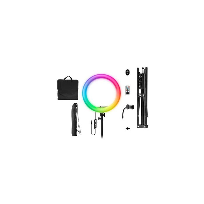 Ring Light Tnb INFLUENCE - Anneau de lumiere LED 14'' RGB + trepied pour studio - blanc/ noir