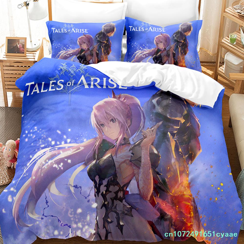 Горячая игра Tales Of Arise Комплект постельного белья Современный 3D-принт Одеяло Пододеяльник Наволочки Пододеяльник Королева Односпальный размер Прямая поставка