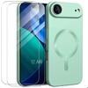 Protective Case - E.F.Connection - for iPhone Air - with Green Magnetic Circle - 2 Tempered Glass